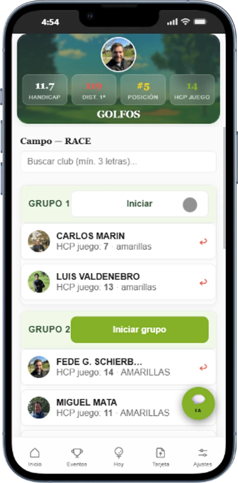 Crear torneo y organizar grupos